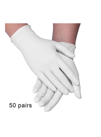 Pack Of 50 Nitrile Disposable Gloves White