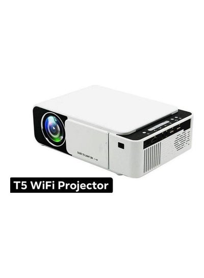 T5 Portable Wi-Fi Led Mini Projector 2200 Lumens 30K Hours Full Hd T5-218 White