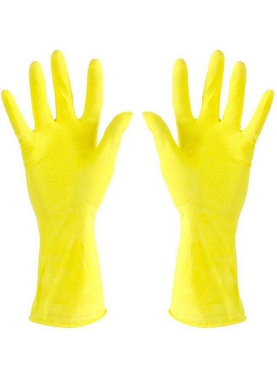 Pair Of Long Sleeve Antiskid Waterproof Gloves Yellow 27x12.5x1cm