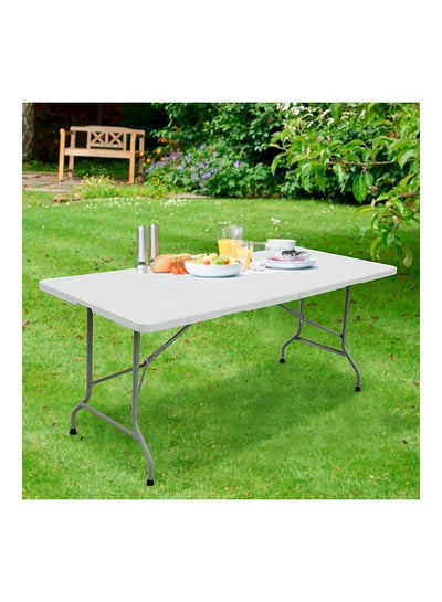 Foldable Buffet Table White/Grey 180 x 72 x 73cm