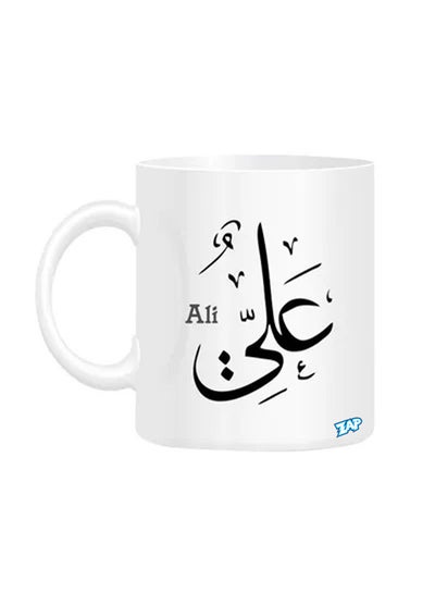Arabic Calligraphy Name Ali Printed Mug White/Black 11ounce