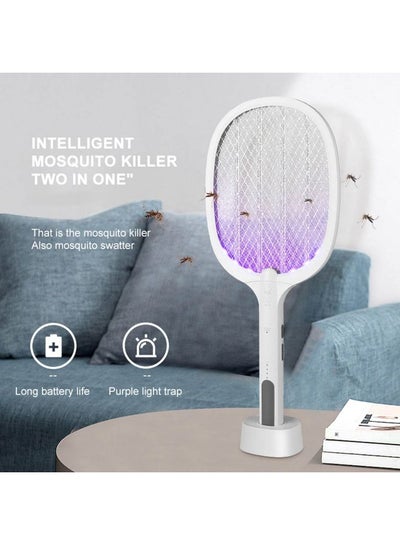 Cordless Electric Fly Mosquito Trap Swatter White 54cm