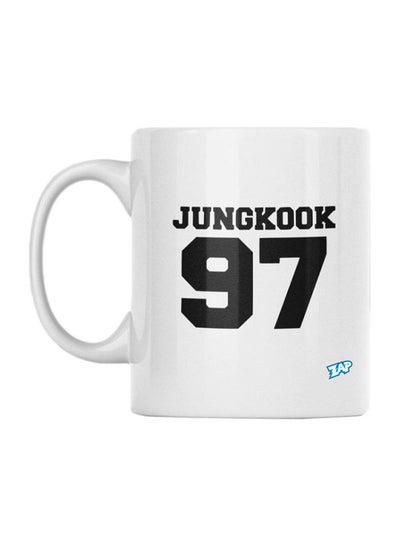 BTS Jungkook 97 Printed Coffee Mug White/Black