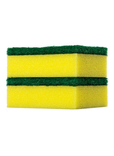 2-Piece Household Dish Washing Cleaning Sponge Set Green/Yellow