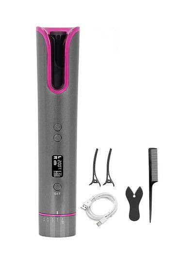 Hair Curler Portable Automatic Wireless Curling Iron USB Rechargeable Smart LCD Grey 25 x 10 x 6.8cm