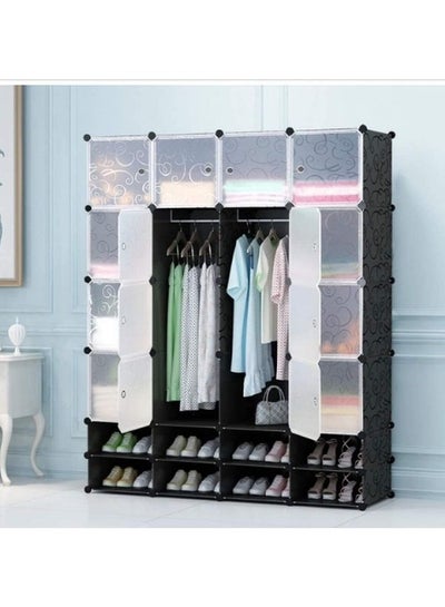 DIY Wardrobe Storage Rack Black/Silver 37x26x41cm