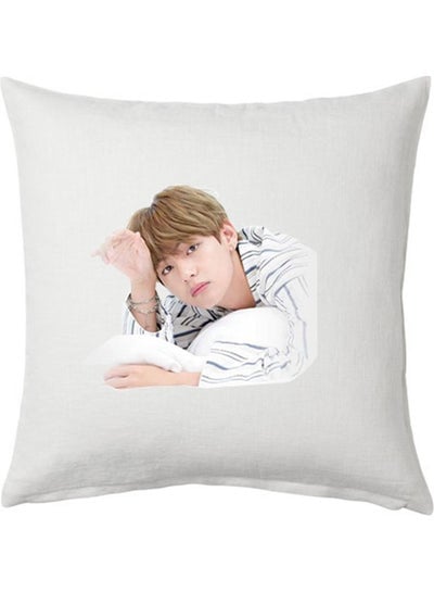 BTS Jimin Printed Cushion Polyester White 40x40cm