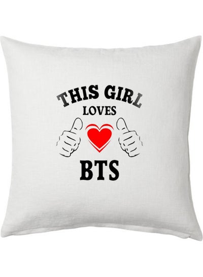BTS Love Printed Cushion Polyester White 40x40cm