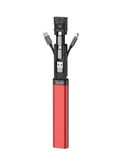 9-In-1 Multi-Functional Cable Stick 18cm Black Red