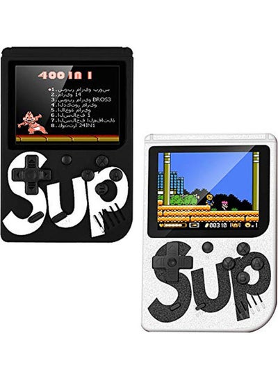 2-Piece Sup With 400 In 1 Games Retro Portable Mini Handheld Gamepad Consoles 3.0 Inch Black/White wireless