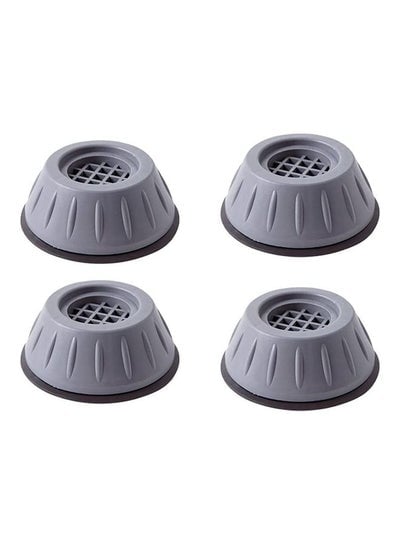 4-Piece Washing Machine Feet Pads Grey 10x10x4cm