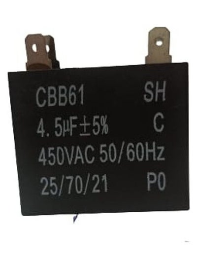 Air Conditioning Capacitor CBB61 4.5uf Black 37x15x16millimeter