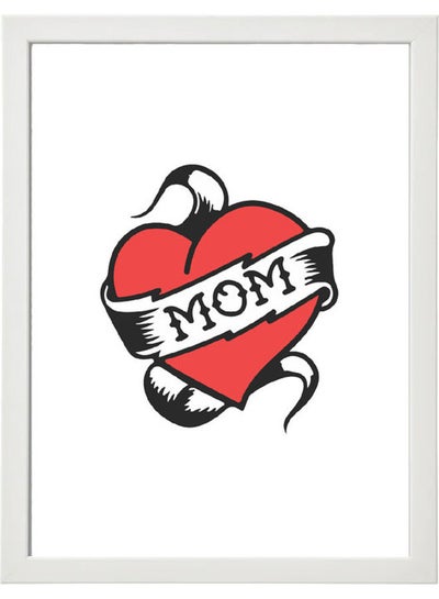 Mom Mothers Day Beautiful Illustration Wall Art Poster Frame White 21x30cm