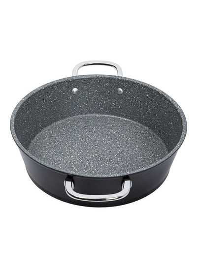 PFOA Free Granite Exellence 2.64 Quart Casserole Capsulated Bottom Stock Pot with Lid And Oven Safe Black 26cm