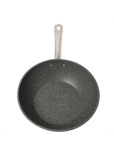 PFOA Free Granite Exellence 3.90 Quart Dishwasher Safe Capsulated Bottom Wok Non-Stick Frying Pan Black 28cm