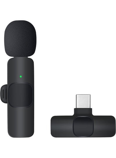 2.4GHz Clip-on Lavalier Wireless Microphone Black