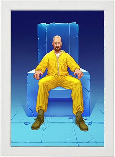 Walter Sitting On Ice Chair Breaking Bad Wall Art Frame Poster White 21x30cm