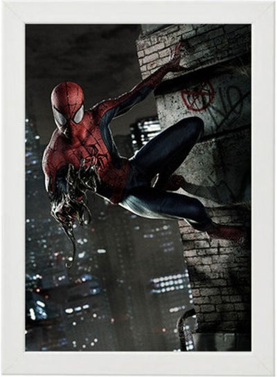 Spiderman Abstract Wall Art Poster Frame White 21x30cm