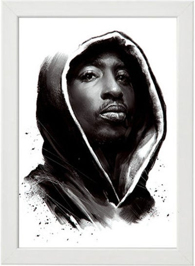 Tupac Wall Art Poster Frame White 21x30cm