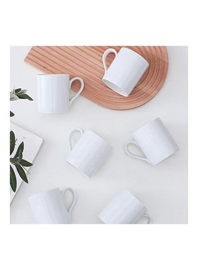 6-Piece Ceramic Mug White 12 X 8 X 9.5cm