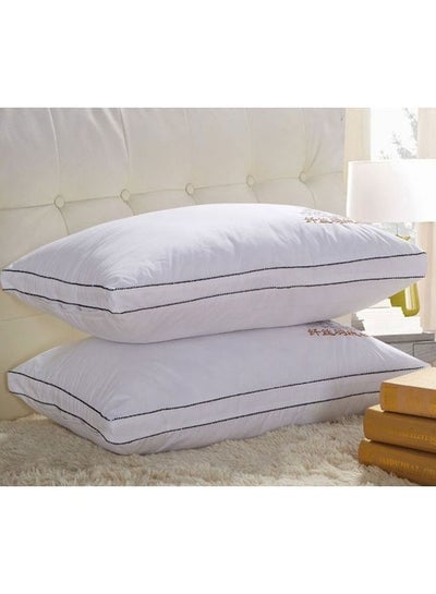2-Piece Slowly Rebounding Memory Hotel Pillow Microfiber White 50x70cm