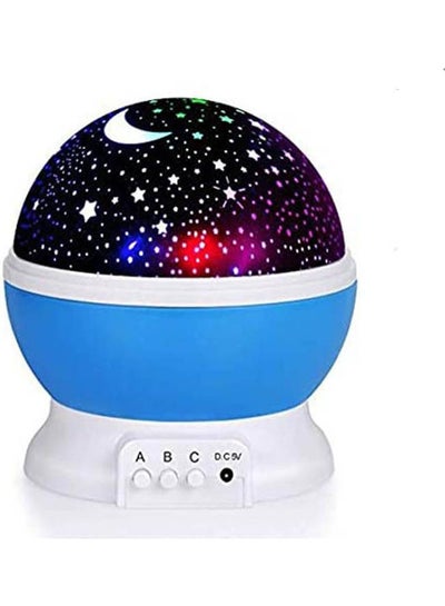LED Baby Night Light Moon Star Projector 360 Degree Rotation, Romantic Starry Night Light Lamp Projection For Women Children Kids Bedroom Decor (Blue) Multicolour