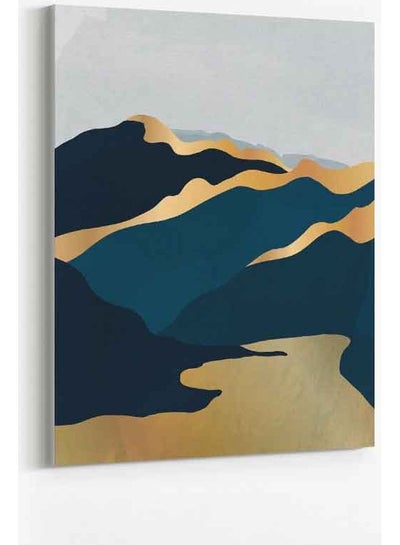 Luxury Mountain Abstract Framed Canvas Wall Art Multicolour 40 x 60cm