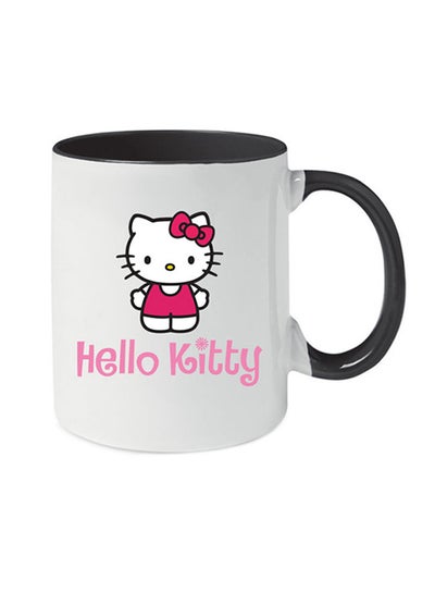 Hello Kitty Text Printed Coffee Mug Black/White 350ml