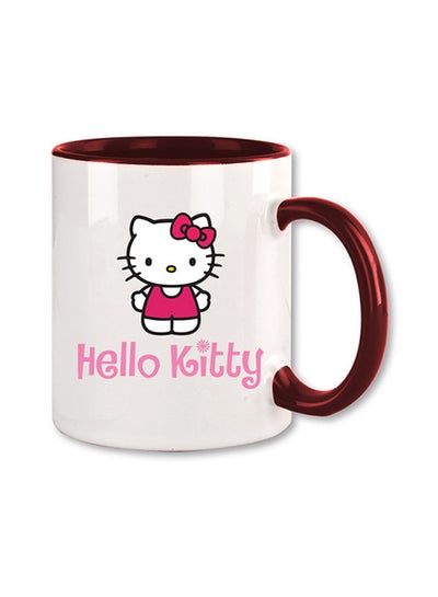 Hello Kitty Text Printed Coffee Mug Maroon/White 350ml