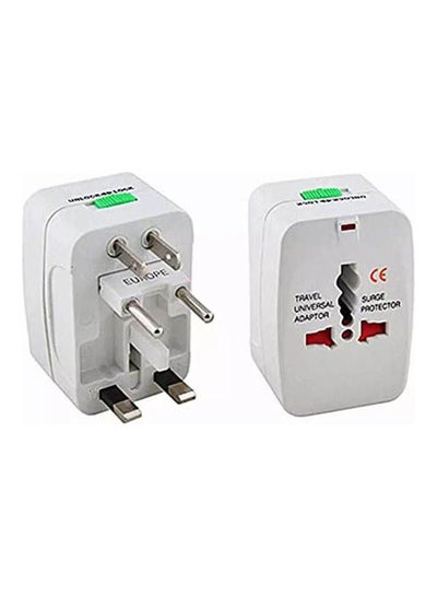 All-In-One International Travel Power Charger Universal Adapter Plug White