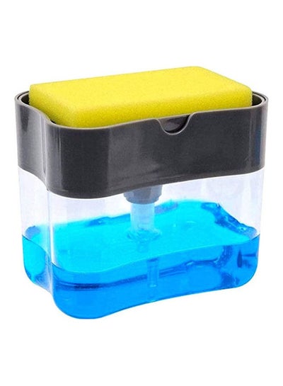 Soap Dispenser | Soap Pump & Sponge Caddy | 2-In-1 Dish Dispenser With Sponge | Dishwashing Soap Holder | Sponge Rack Clear