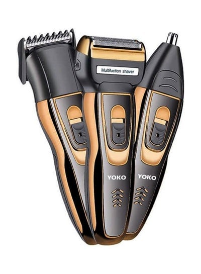 YK-6559 3 In 1 Clipper And Trimmer Black/Gold