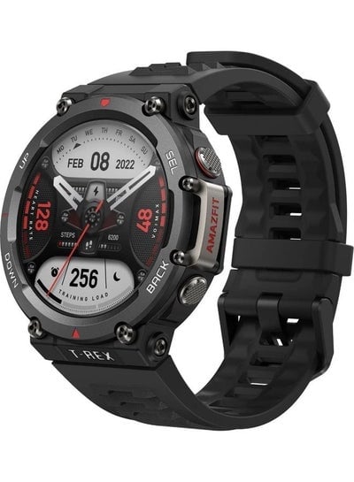 T-Rex 2 Smartwatch Rugged Outdoor GPS 15 Military-Grade Tests Real-Time Navigation 24-Day Battery Strength Exercise 150+ Sport Modes Water Resistant Ember Black