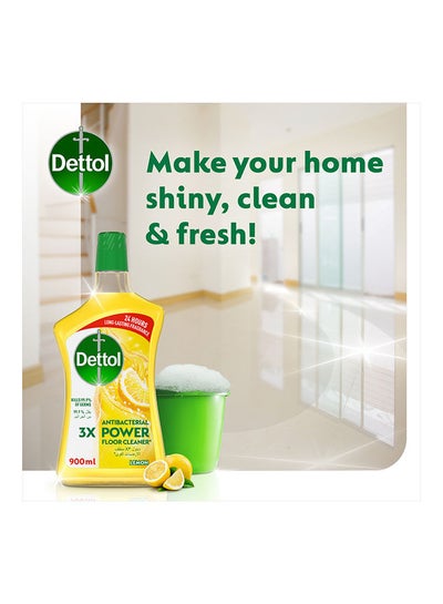 Lemon Antibacterial Power Floor Cleaner 900ml Pack of 2 Yellow