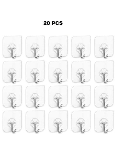 20 Pcs  Pack Heavy Duty Adhesive Wall Hooks Ideal for Kitchen and Bathroom
