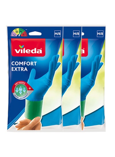 Pack of 3 Pairs Comfort Extra Glove Highly Absorbent With Optimal Comfort