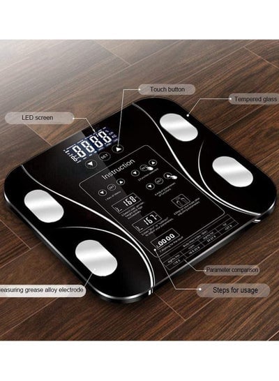 Electric Smart Measuring Bathroom Scale Intelligent BMI Body Fat Weight Protein Health Analyzing Device with High Precision and LED Screen Monitor Bluetooth