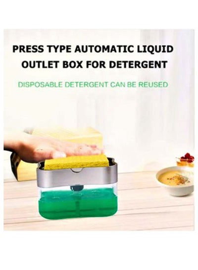 2-in-1 Soap Pump Dispenser with Sponge Holder