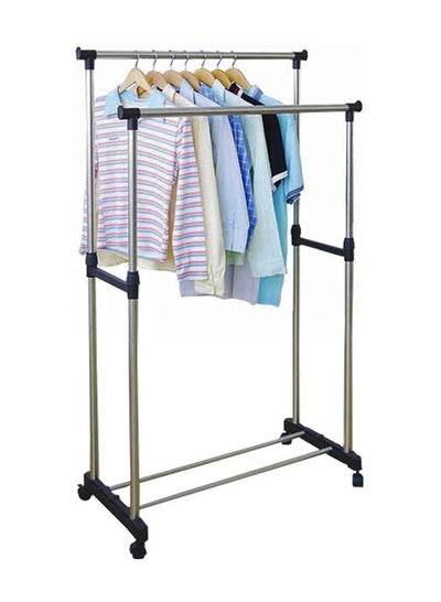 Double pole clothes hanger rack