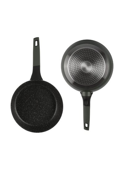 EDENBERG 12 Pcs Die-Casting Aluminum Cookware Set | Non-Stick Combo Ceramic Marble Coating Cooking Set | Gas & Induction Compatible- Green Color (16cm, 20cm, 24cm, 28cm, 24cm diameter)