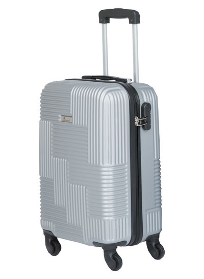 Hard Case Travel Bag Luggage Trolley for Unisex ABS Lightweight Suitcase with 4 Spinner Wheels KH110 Silver