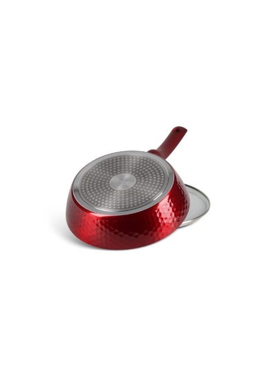 EDENBERG 15-piece Red Hexagon Design Forged Cookware Set| Stove Top Cooking Pot| Cast Iron Deep Pot| Butter Pot| Chamber Pot with Lid| Deep Frypan