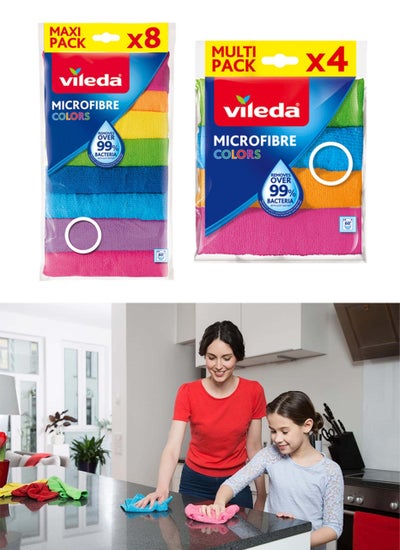 Pack of 8 pack of 4 Microfiber Cleaning Cloth Set
