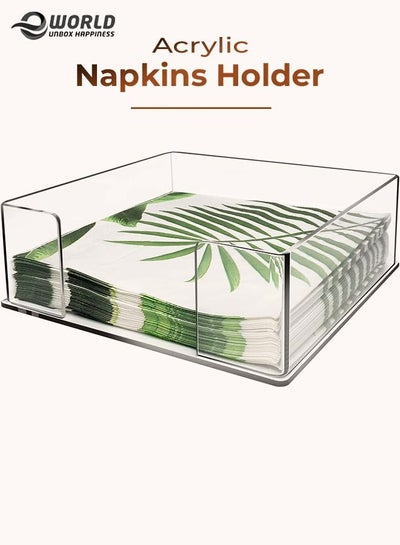 Acrylic Napkin Holder Table top Tissue Dispenser Tray for Bathroom and Kitchen