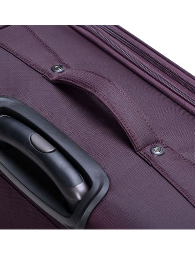 Soft Shell Travel Bag Expandable Trolley Luggage Set of 3 for Unisex Polyester Light Weight Suitcase with TSA lock 4 Quiet Double Spinner Wheels V6093SZ Purple