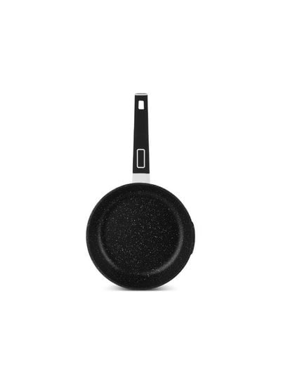 EDENBERG 12 Pcs Die-Casting Aluminum Cookware Set | Saucepan + Deep Frying Pans + Glass Lids + Protective Handle Covers | White- 16cm, 20cm, 24cm, 28cm, 24cm diameter