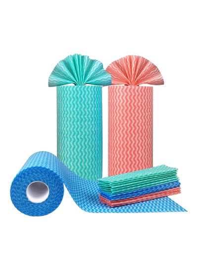 Pack of 3 50Pcs Roll Environment Friendly Disposable Cloth Kitchen Cleaning Non-Woven Fabric Dish Towel Cloth Kitchen Cleaning