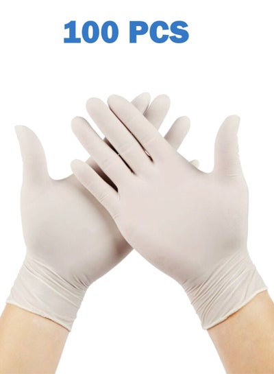 100 Pieces Latex Protective Disposable Gloves Large