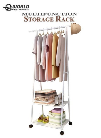 Multifunctional Triangle Coat and shoe Rack for organizing Wardrobe with Four wheels