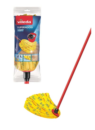 Soft Supermocio Floor Mop With Stick Yellow & Supermocio Soft Floor Mop Refill